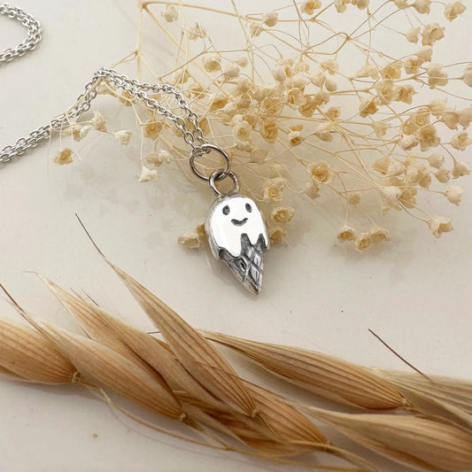 ciondolo argento 925 a forma di cono gelato dettaglio