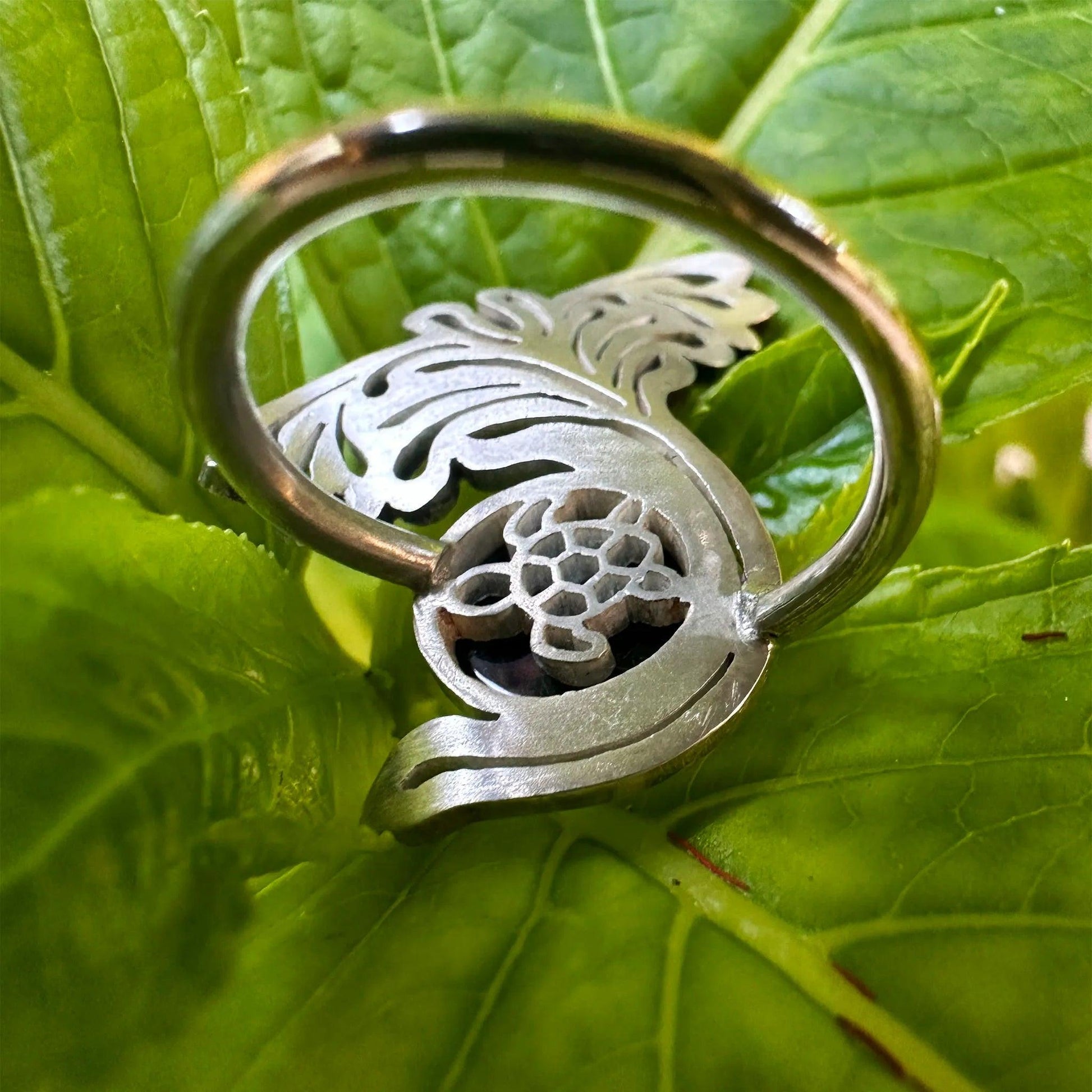 anello manta argento 925 con pietra retro