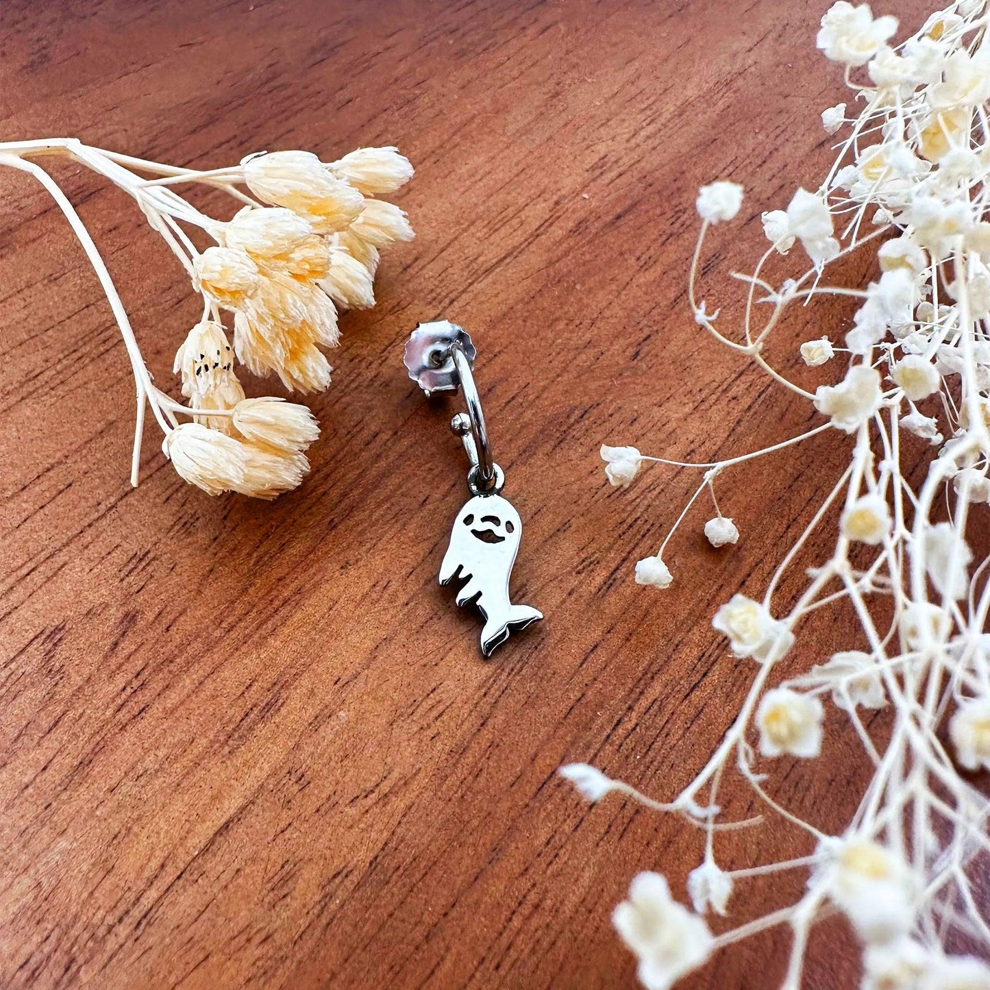 orecchino argento 925 a forma di animale delfino