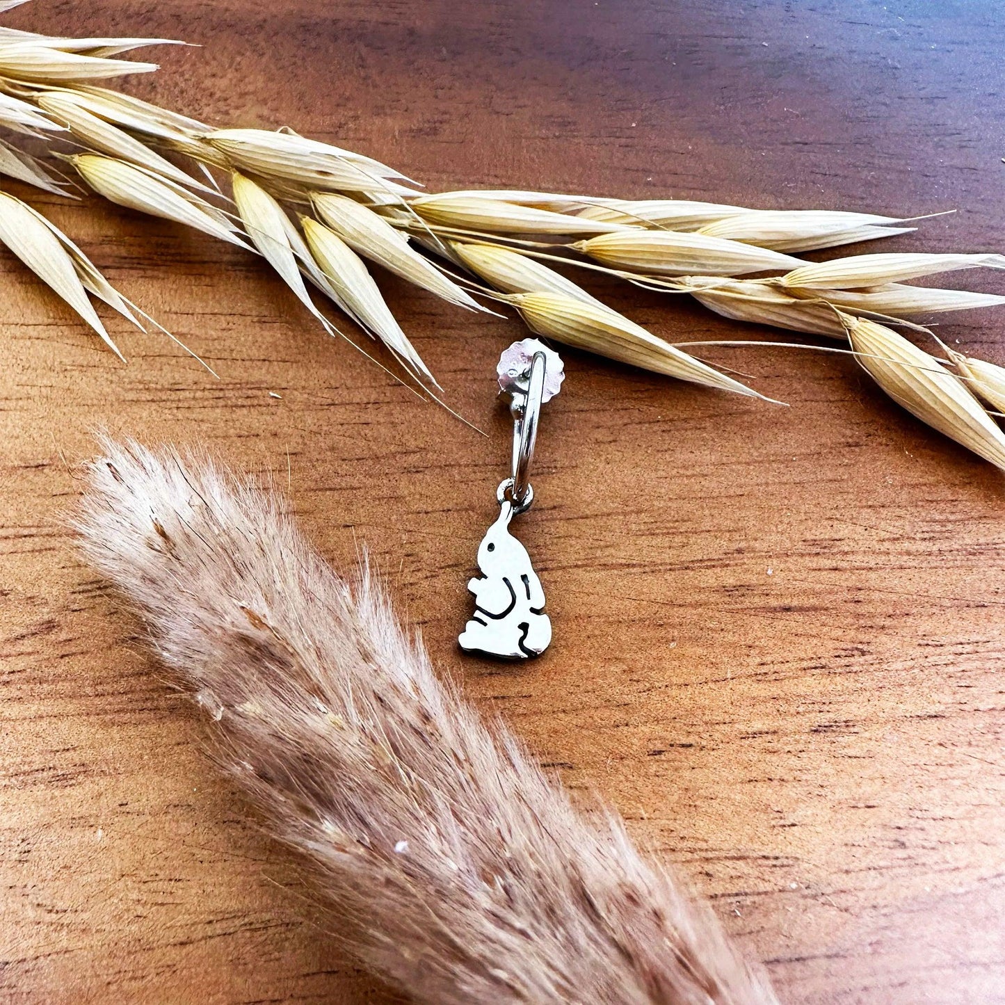 orecchino argento 925 a forma di animale elefante