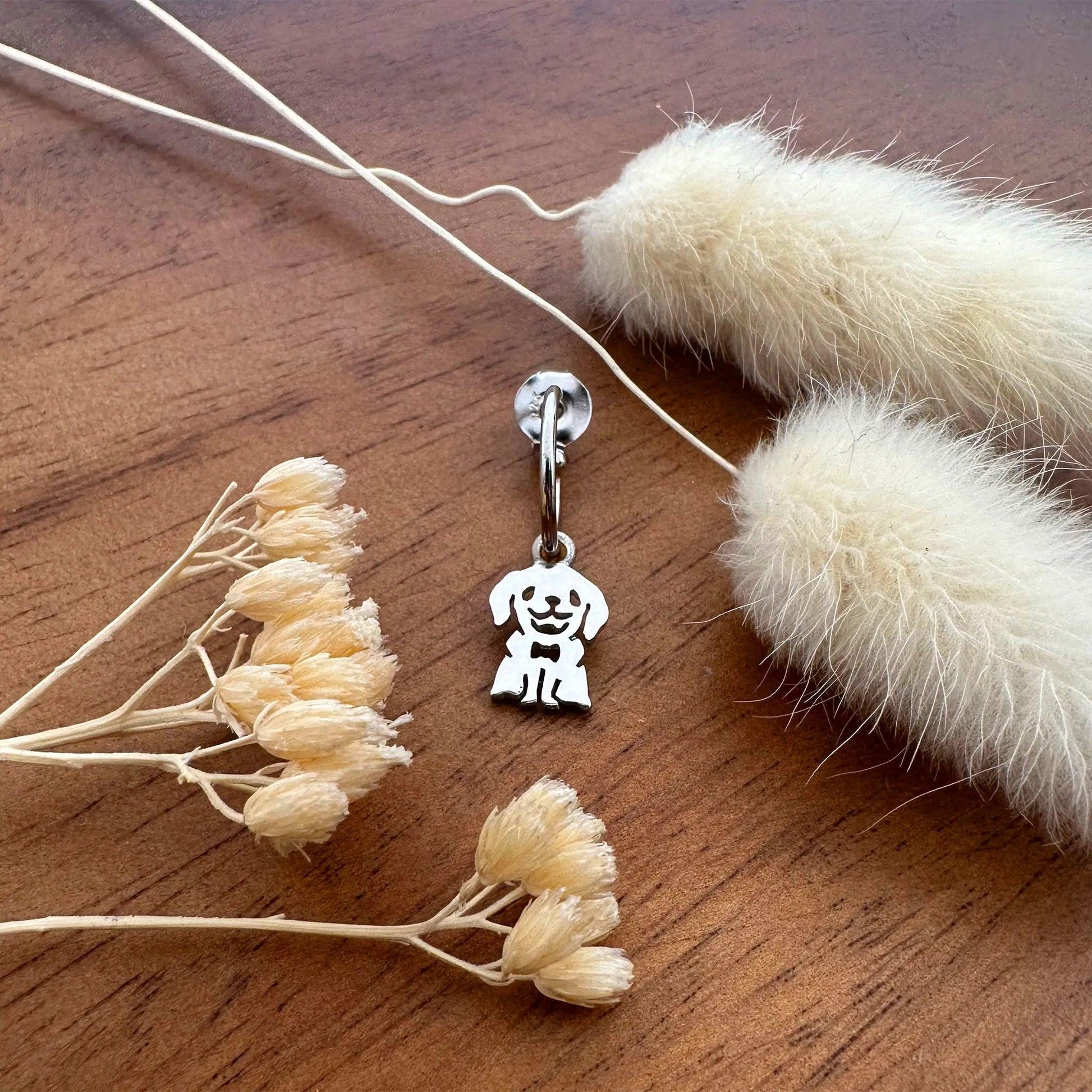 orecchino argento 925 a forma di animale labrador