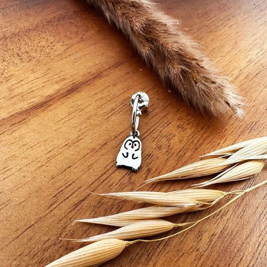 orecchino argento 925 a forma di animale pinguino