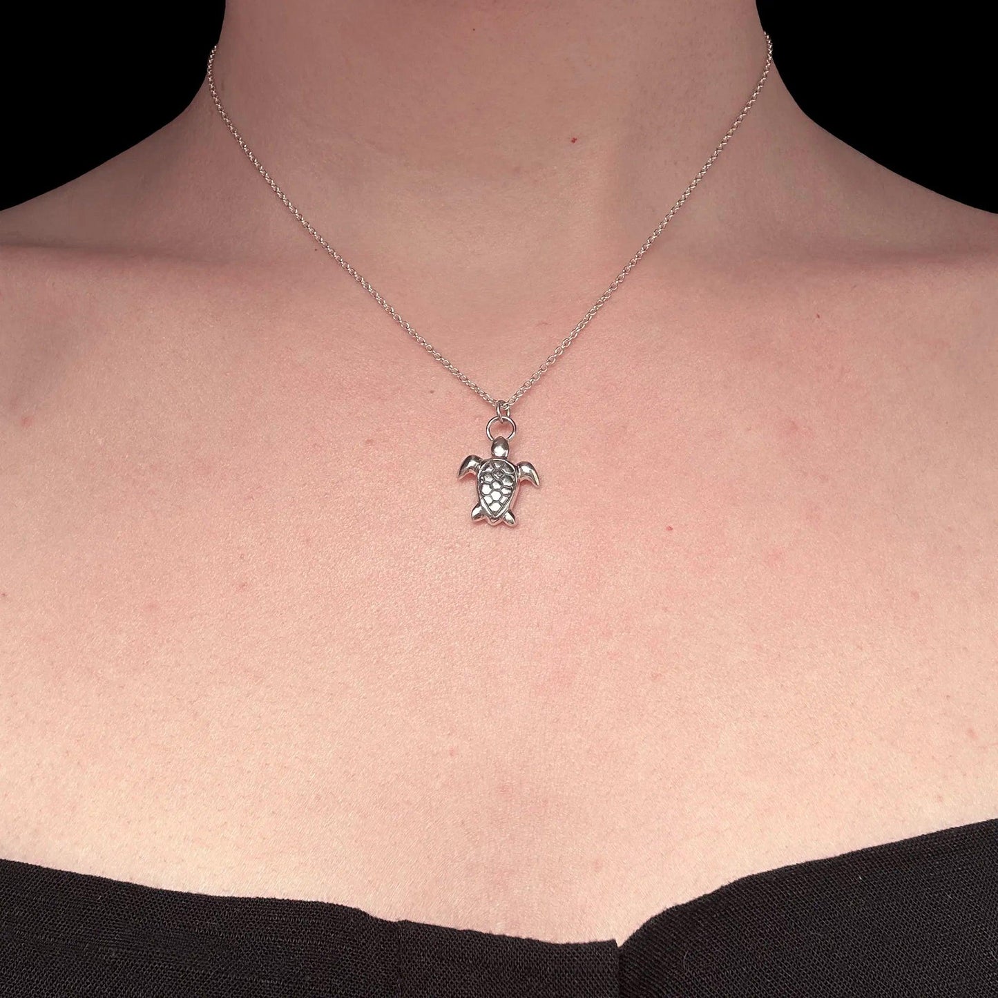 ciondolo argento 925 a forma di animale tartaruga con catenina 40 cm