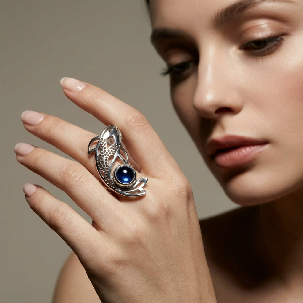 Sara Grace Jewelry - Foto Prodotto Anello Carpa Argento 925 Indossato