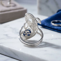 Sara Grace Jewelry anello in argento 925 a forma di carpa vista retro – gioiello artigianale 