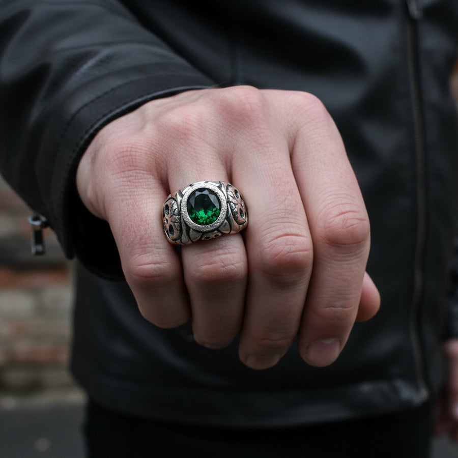 Jack Sparrow Green Stone Ring