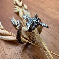 Sara Grace Jewelry anello 3D in argento 925 carpa koi su spiga di grano dettaglio – gioiello artigianale 