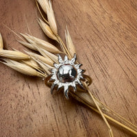 Sara Grace Jewelry anello artigianale in argento 925 a forma di sole su spiga di grano – gioiello estivo fatto a mano