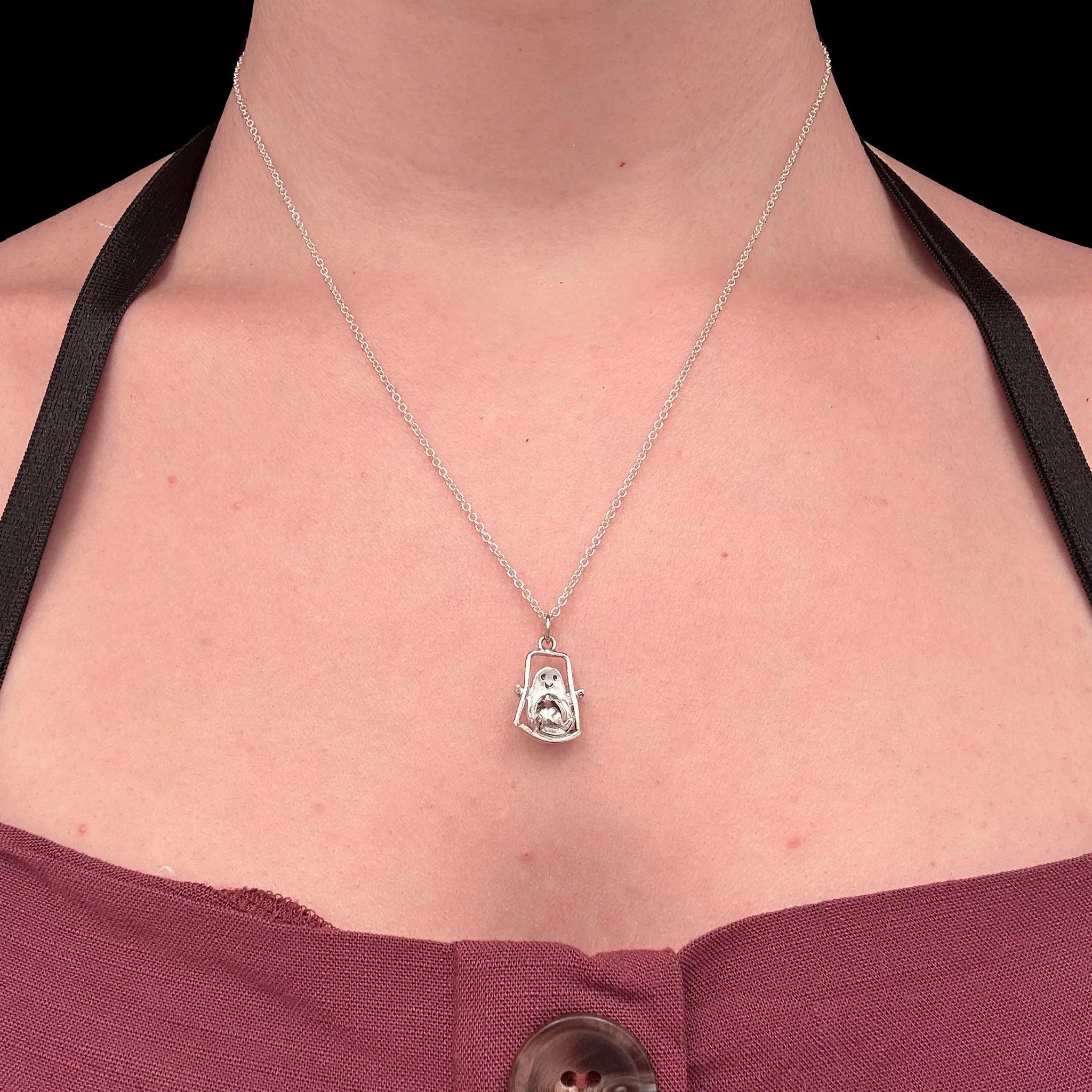 Sara Grace Jewelry ciondolo in argento 925 avocado sull altalena con catenina 45 cm – gioiello originale 