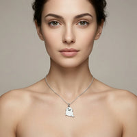 Sara Grace Jewelry - Foto Prodotto Ciondolo Fochina Argento 925 Indossato con Catenina 40 cm