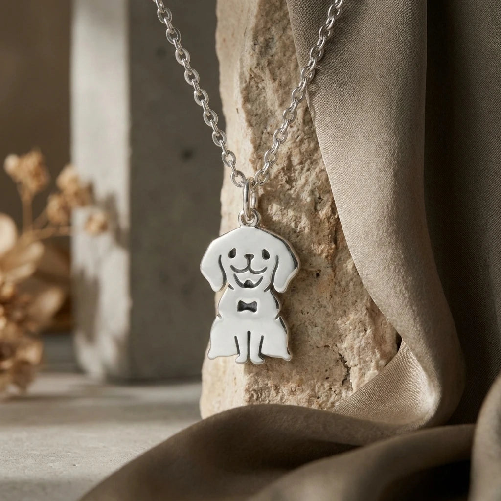 Sara Grace Jewelry ciondolo artigianale in argento 925 a forma di labrador – gioiello fatto a mano