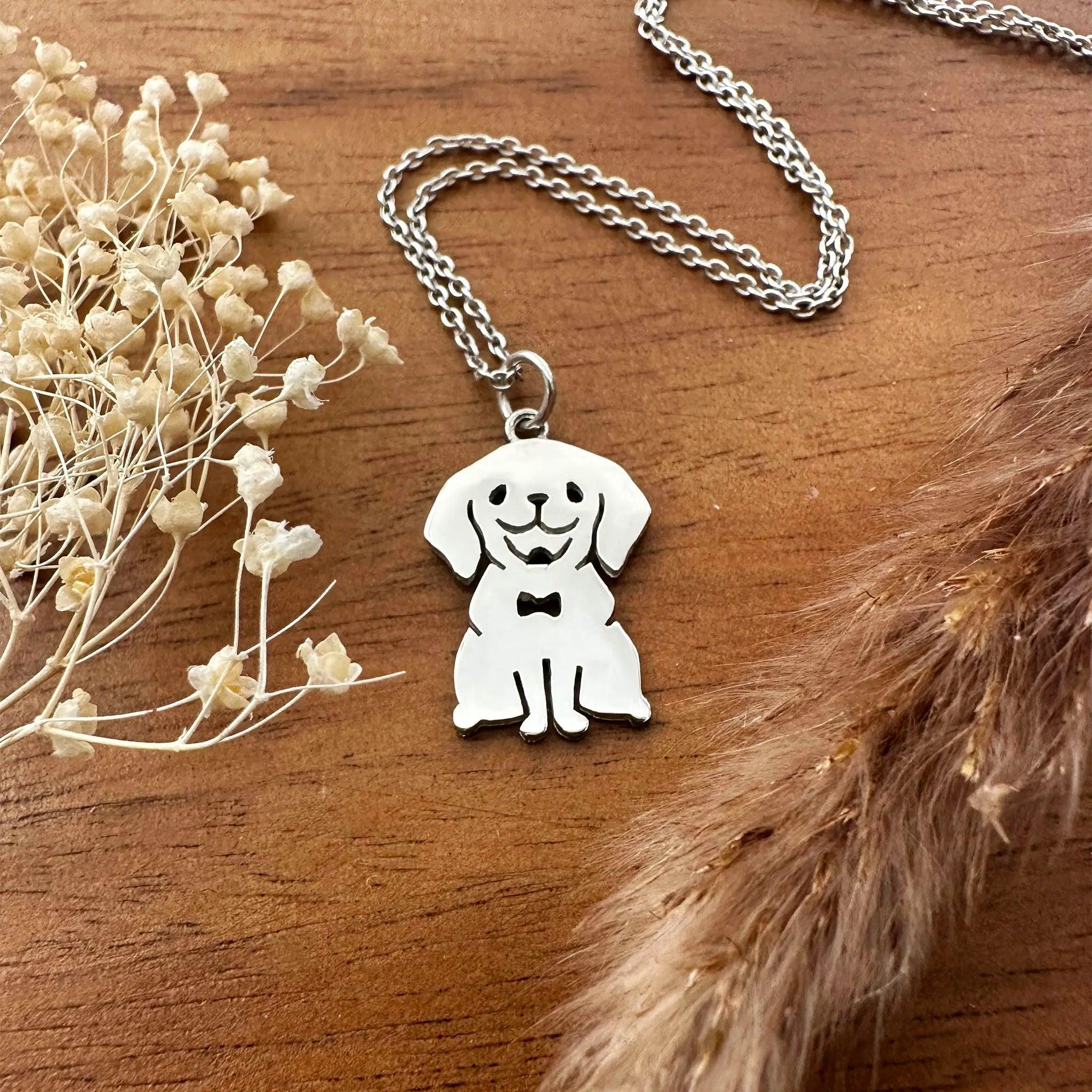 Sara Grace Jewelry ciondolo artigianale in argento 925 a forma di labrador – gioiello fatto a mano