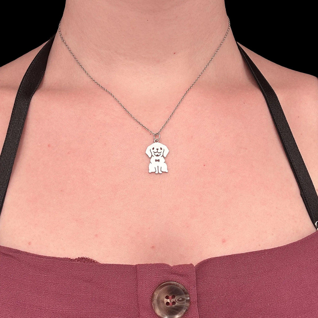 Sara Grace Jewelry ciondolo in argento 925 labrador con catenina 40 cm – gioiello artigianale 