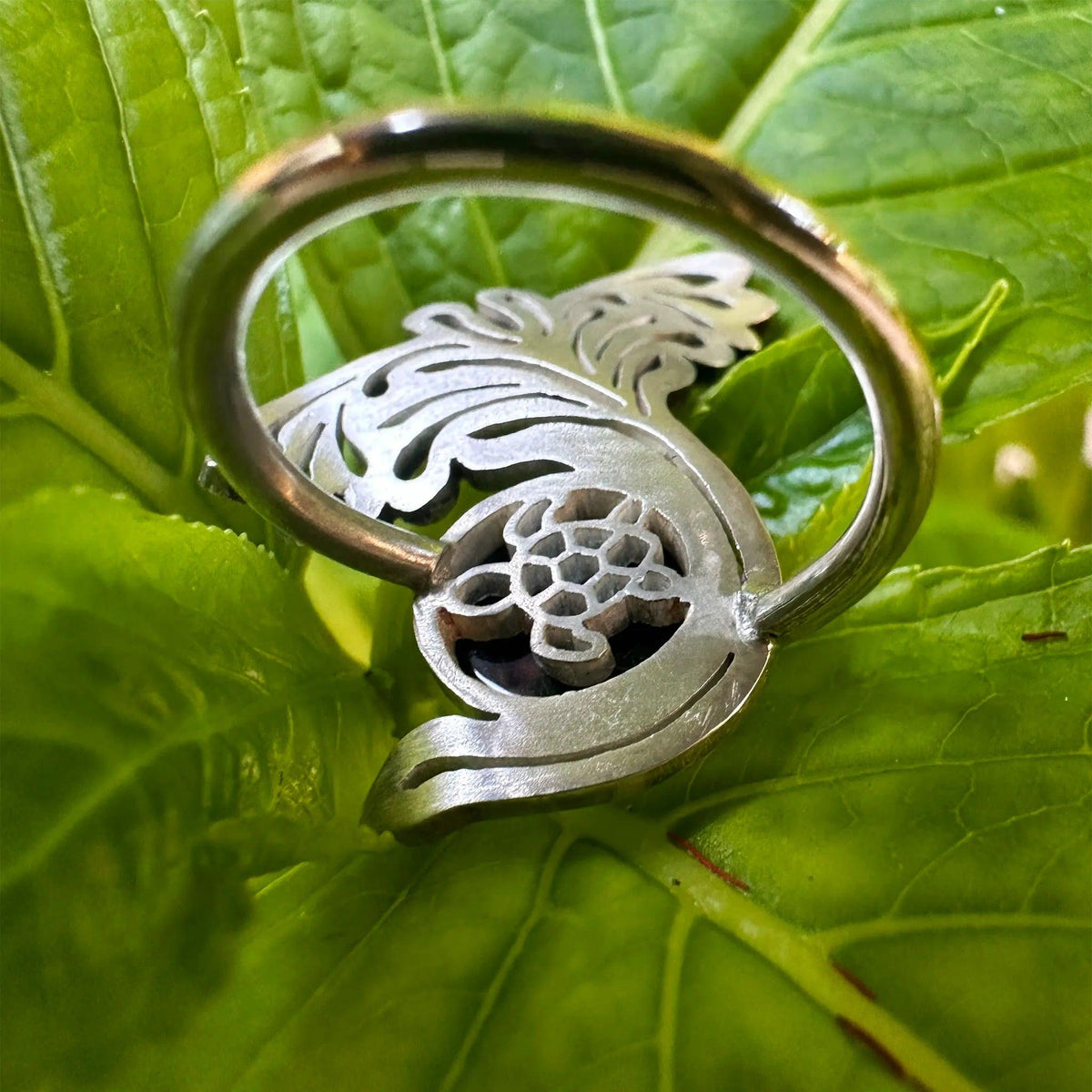 Sara Grace Jewelry anello in argento 925 manta con pietra vista retro – gioiello artigianale 