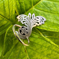 Sara Grace Jewelry anello in argento 925 manta con pietra dettaglio retro – gioiello artigianale 