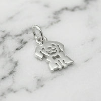 Sara Grace Jewelry orecchini artigianali in argento 925 a forma di labrador – gioiello fatto a mano vista laterale