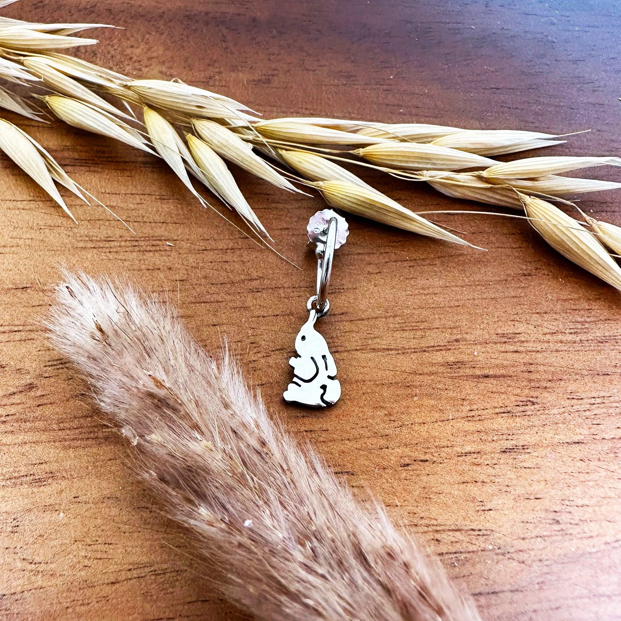 Sara Grace Jewelry orecchini artigianali in argento 925 a forma di elefante – gioiello fatto a mano