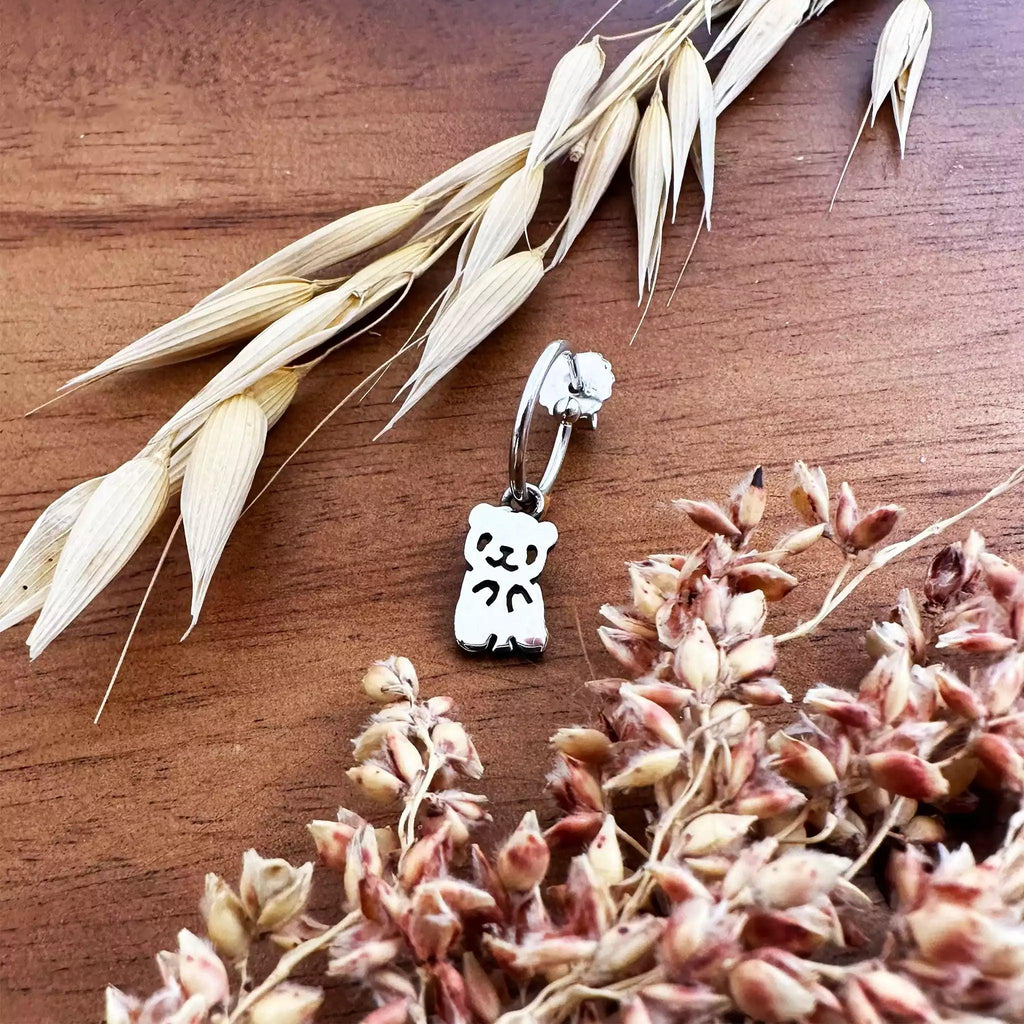 Sara Grace Jewelry orecchini artigianali in argento 925 a forma di panda – gioiello fatto a mano
