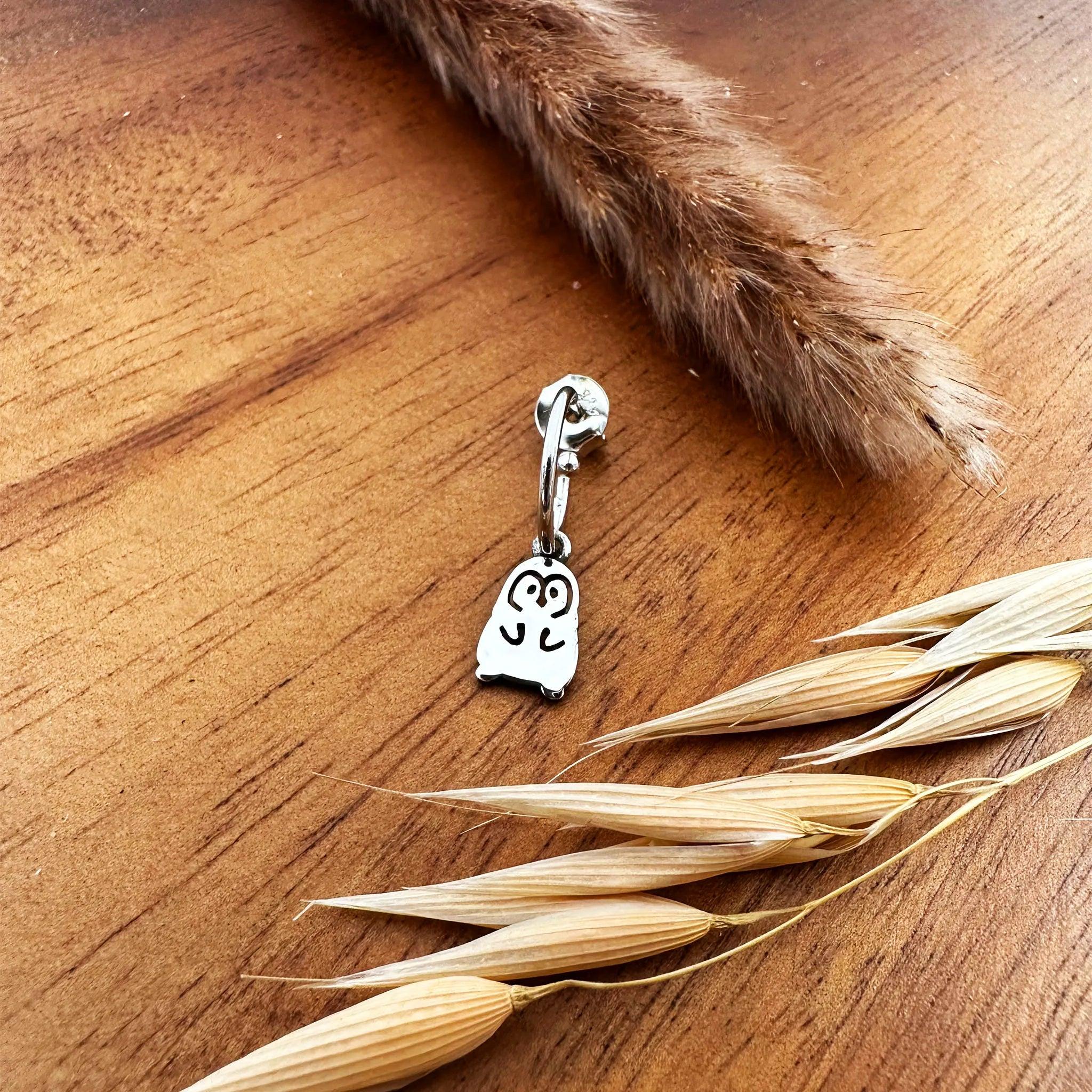 Sara Grace Jewelry orecchini artigianali in argento 925 a forma di pinguino – gioiello fatto a mano