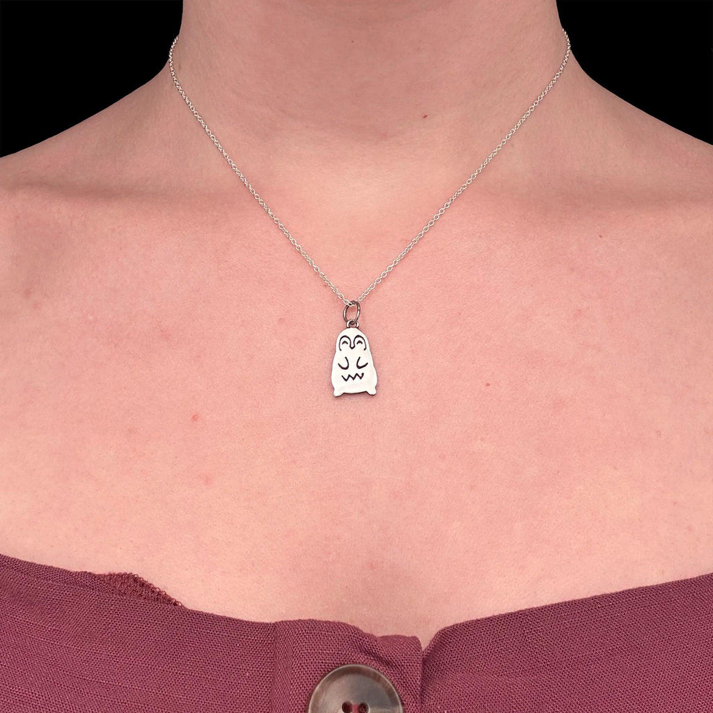 Sara Grace Jewelry ciondolo in argento 925 pinguino con catenina 40 cm – gioiello artigianale 