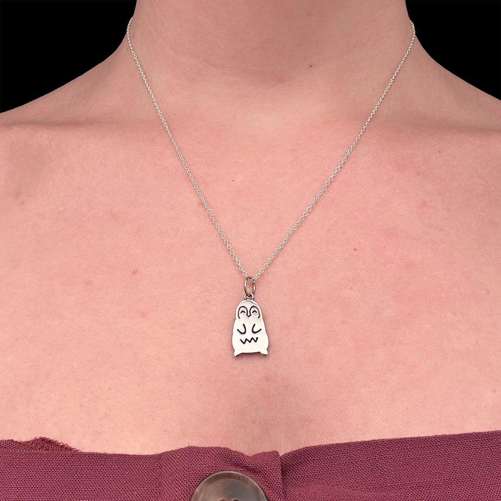 Sara Grace Jewelry ciondolo in argento 925 pinguino con catenina 45 cm – gioiello artigianale 